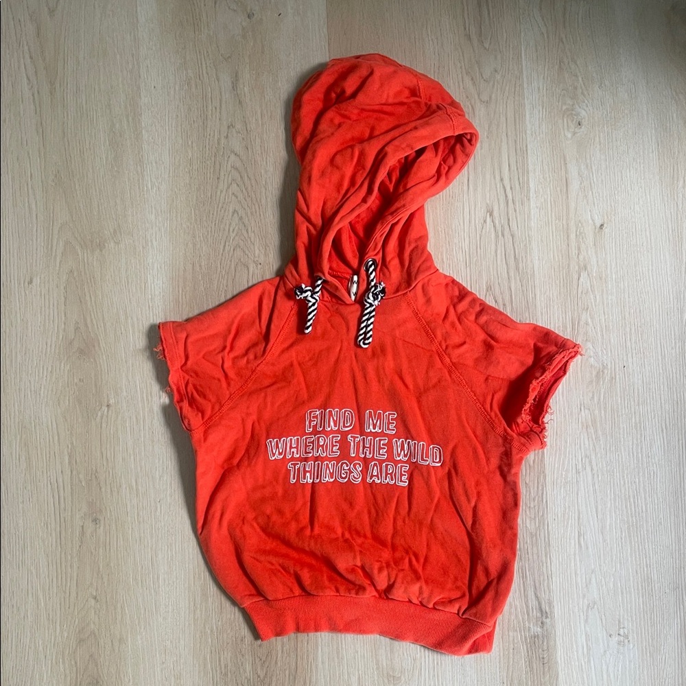 Kids Orange Hoodie Shirt with Graphic Print